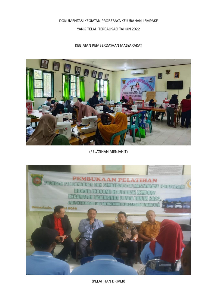Realisasi Probebaya Kegiatan Pemberdayaan Tahun 2022