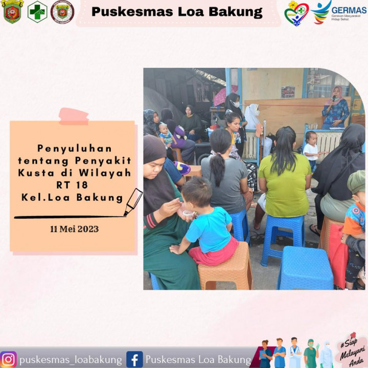 Penyuluhan kesehatan tentang penyakit kusta di wilayah RT 18 Kelurahan Loa Bakung, 11 Mei 2023