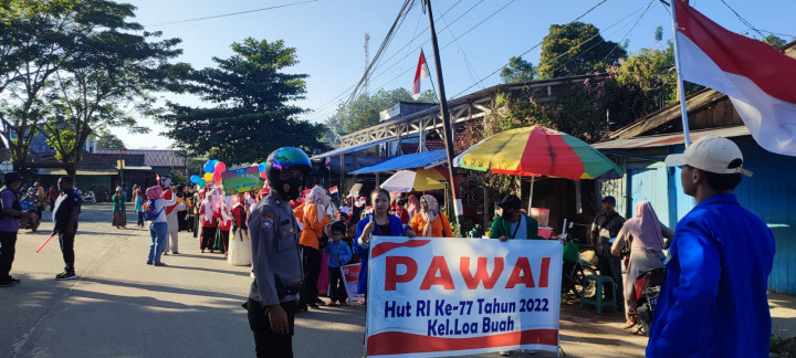 Pawai HUT RI ke 77 Kelurahan Loa Buah