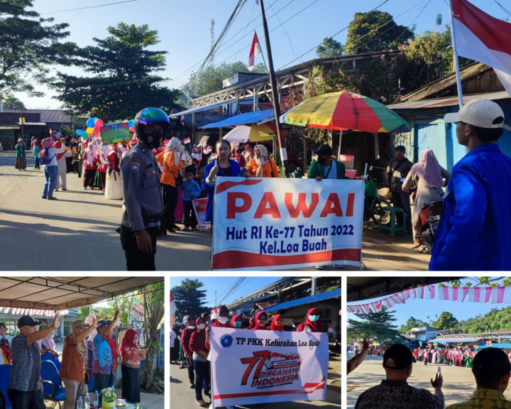 Pawai HUT RI ke 77 Kelurahan Loa Buah