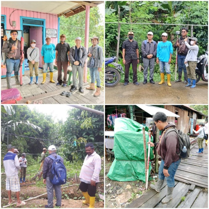 Lurah mendampingi TIM Ukur KJSP mengukur tanah warga di wilayah RT 19 Loa Kumbar