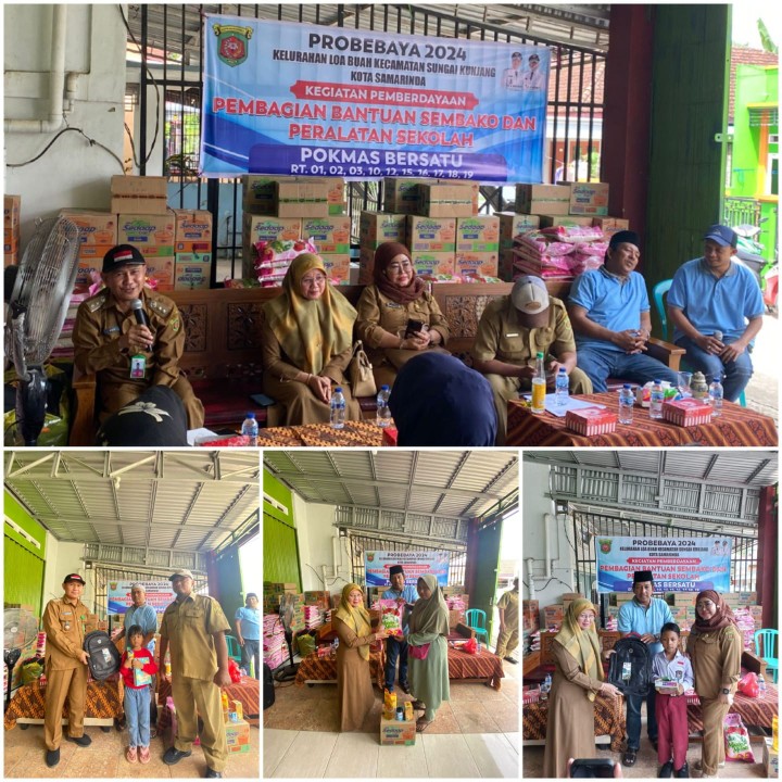 Giat Probebaya Tahun 2024 : Pembagian Bantuan Sembako dan Peralatan Sekolah oleh Pokmas Bersatu Loa Buah