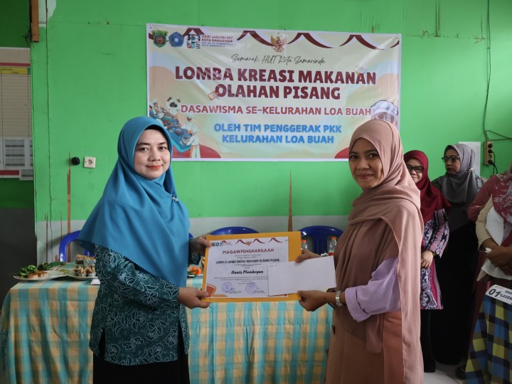 Lomba Kreasi Makanan Olahan Pisang Dasawisma Se-Kelurahan Loa Buah Memeriahkan HUT Kota Samarinda ke-567 Tahun