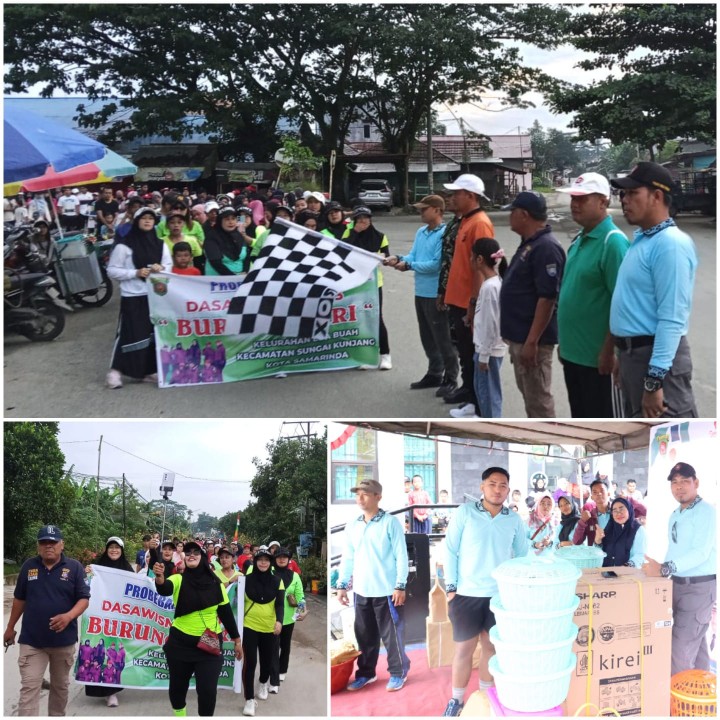 Jalan Santai Serentak Meriahkan HUT Kota Samarinda ke-567 Tahun di Kelurahan Loa Buah