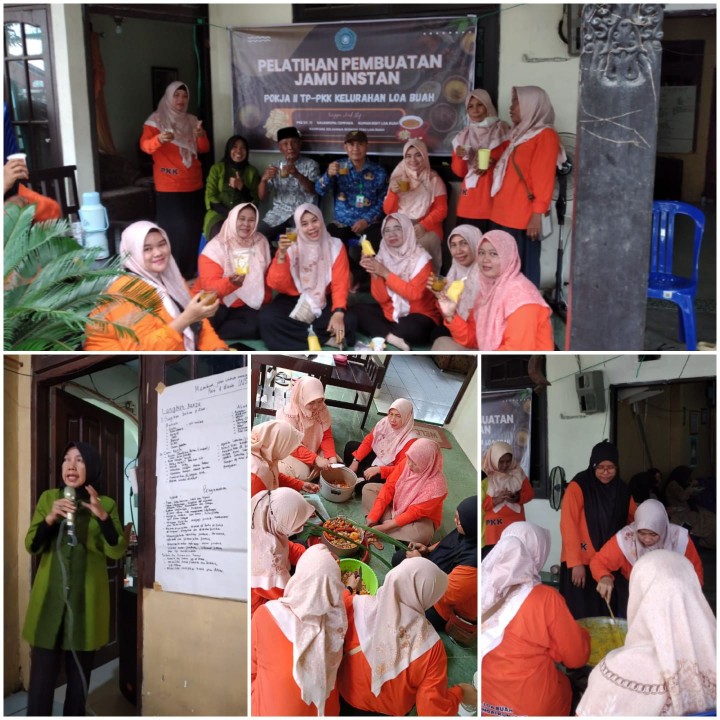 Pokja 2 TP PKK Kelurahan Loa Buah mengadakan Pelatihan Pembuatan Jamu Instan