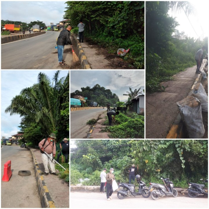 Kerja Bakti Pasca Lebaran Awali alan Pendekat Jembatan Mahulu Kelurahan Loa Buah