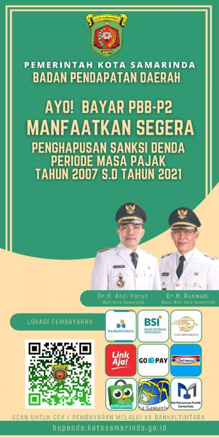 Ayo taat pajak dengan anda membayar pajalk anda telah berkontribusi dalam pembangunan kota Samarinda