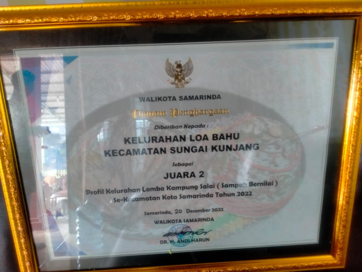 Juara 2 Profil Kelurahan Lomba Kampung Salai Se-Kota Samarinda