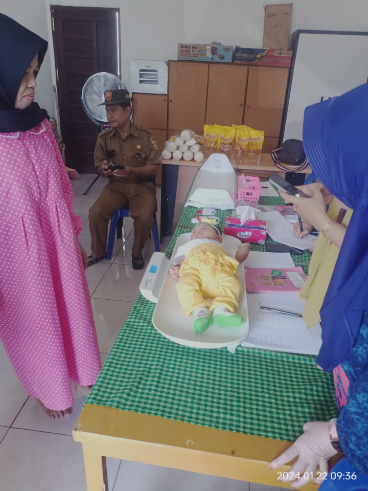 Monitoring kegiatan posyandu Gabus B di Lingkungan RT 08 (Senin,22 Januari 2024)