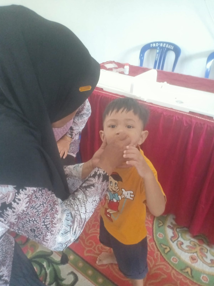 Kegiatan penimbangan dan pembagian vitamin A di posyandu gabus A ( Sabtu, 17 Februari 2024 )