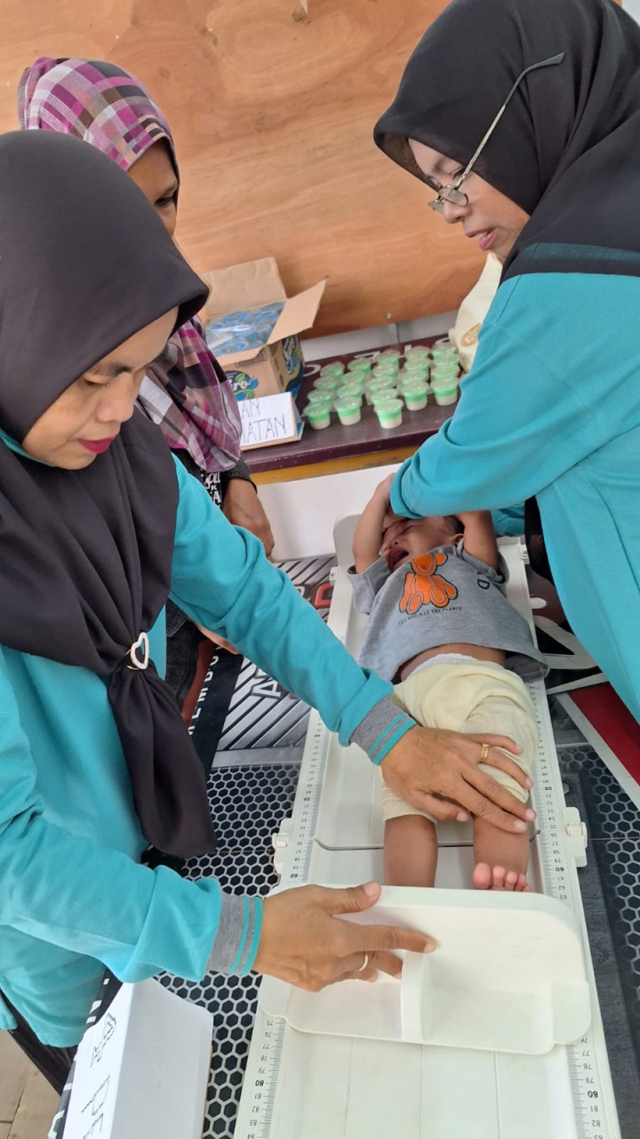 Kegiatan posyandu cakalang (penimbangan bayi balita,pemberian vit A dan obt cacing,PMT) Rabu,22 Februari 2024