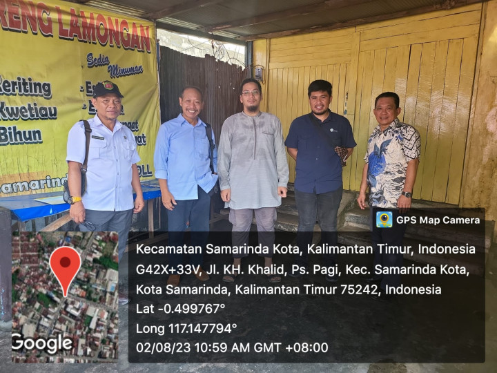 Pengukuran ulang batas tanah  bersama BPN dan pemilik tanah dan pemilik yg bersinggungan langsung dengan pemilik tanah lainnya di RT. 05 Kel. Pasar Pagi