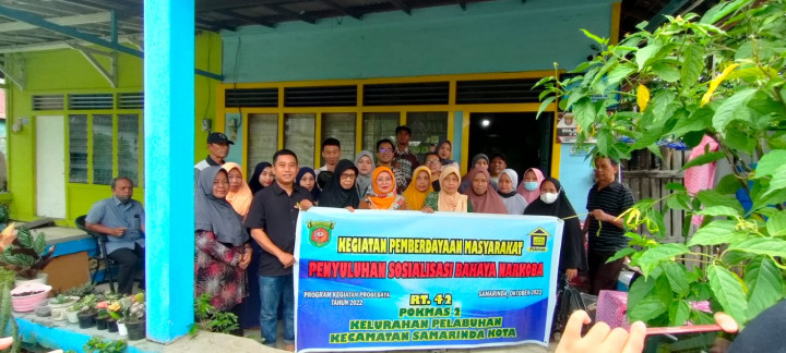 Kegiatan Probebaya Tahun 2022 acara Penyuluhan Sosialisasi Bahaya Narkoba di RT.08, Rt. 42, RT. 43, yang di hadiri langsung  dari BNN Kota Samarinda dan Lurah ,Kasi Kesra,Warga  setempat  dan juga Aggota Pokmas