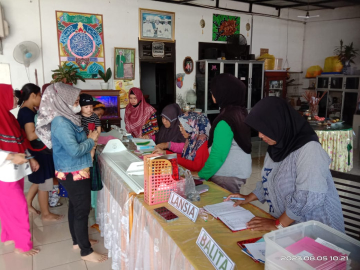 Kunjungan ke Posyandu Kemangi tergabung pada RT : 05, 04 dan 24
