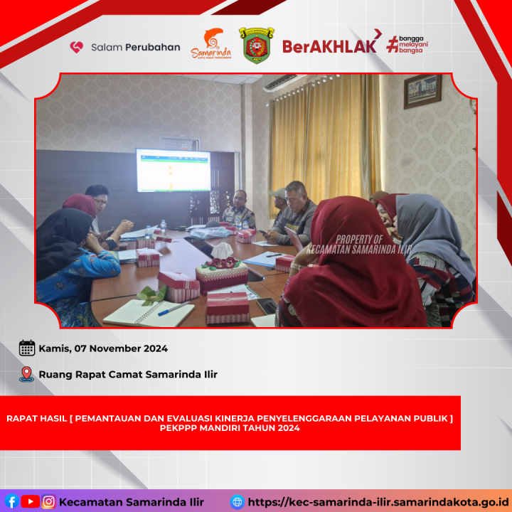 Rapat Hasil ( Pemantauan Dan Evaluasi Kinerja Penyelenggaraan Pelayanan Publik ) PEKPPP Mandiri Tahun 2024.