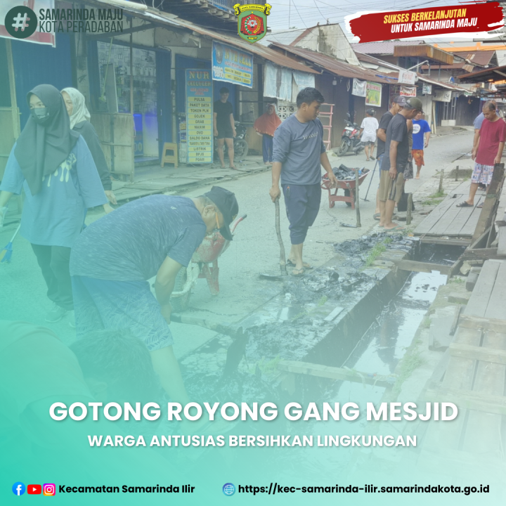 Gotong Royong Gang Mesjid Kelurahan Pelita