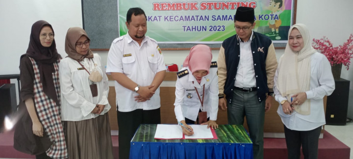 Kegiatan Rembuk Stunting Tingkat Kecamatan Samarinda Kota di Aula Pertemuan Kecamatan Samkot Tanggal 10 Mei 2023