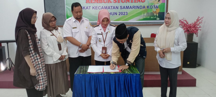 Kegiatan Rembuk Stunting Tingkat Kecamatan Samarinda Kota di Aula Pertemuan Kecamatan Samkot Tanggal 10 Mei 2023