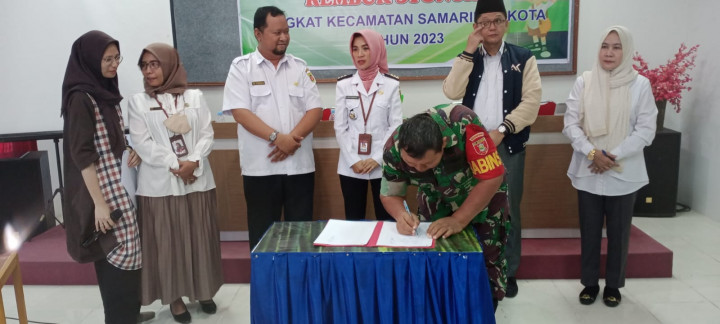 Kegiatan Rembuk Stunting Tingkat Kecamatan Samarinda Kota di Aula Pertemuan Kecamatan Samkot Tanggal 10 Mei 2023