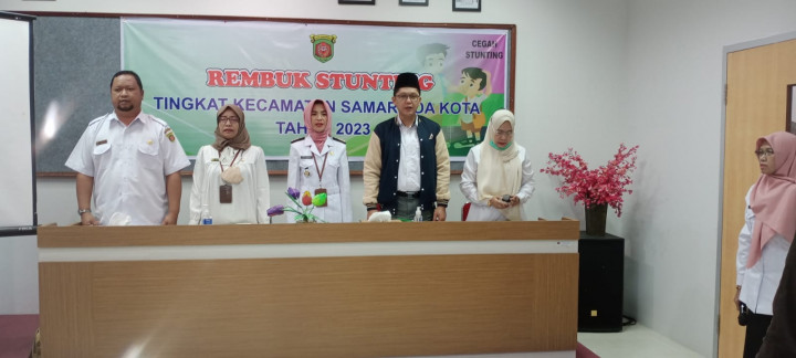 Kegiatan Rembuk Stunting Tingkat Kecamatan Samarinda Kota di Aula Pertemuan Kecamatan Samkot Tanggal 10 Mei 2023
