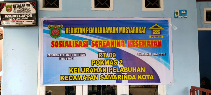 Kegiatan Probebaya tentang Sosialisasi Screening Kesehatan Di  jl p Hidayatullah gg Al Huda Rt 09 Pokmas 2 Kelurahan Pelabuhan 12 Juni 2023