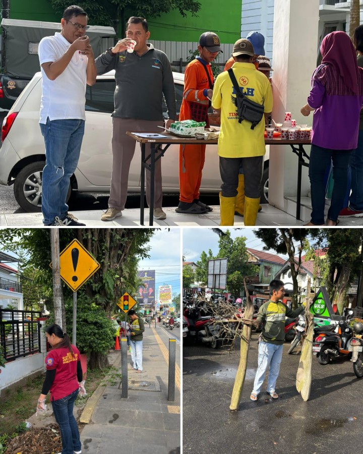 Gotong Royong seluruh Personil Kecamatan