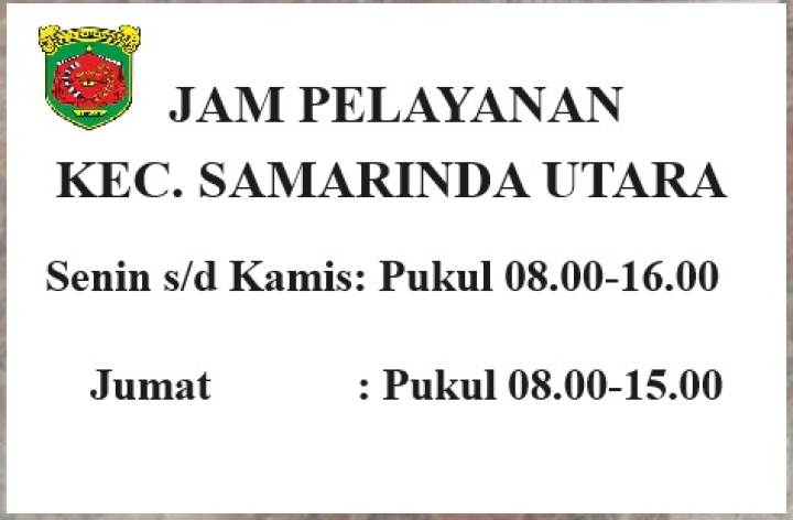 Jadwal Pelayanan Informasi Publik Kecamatan Samarinda Utara