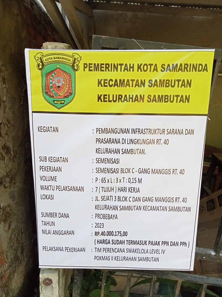 Monitoring pengerjaan Semenisasi Jalan,Drainase,Gorong-gorong, dan Playground