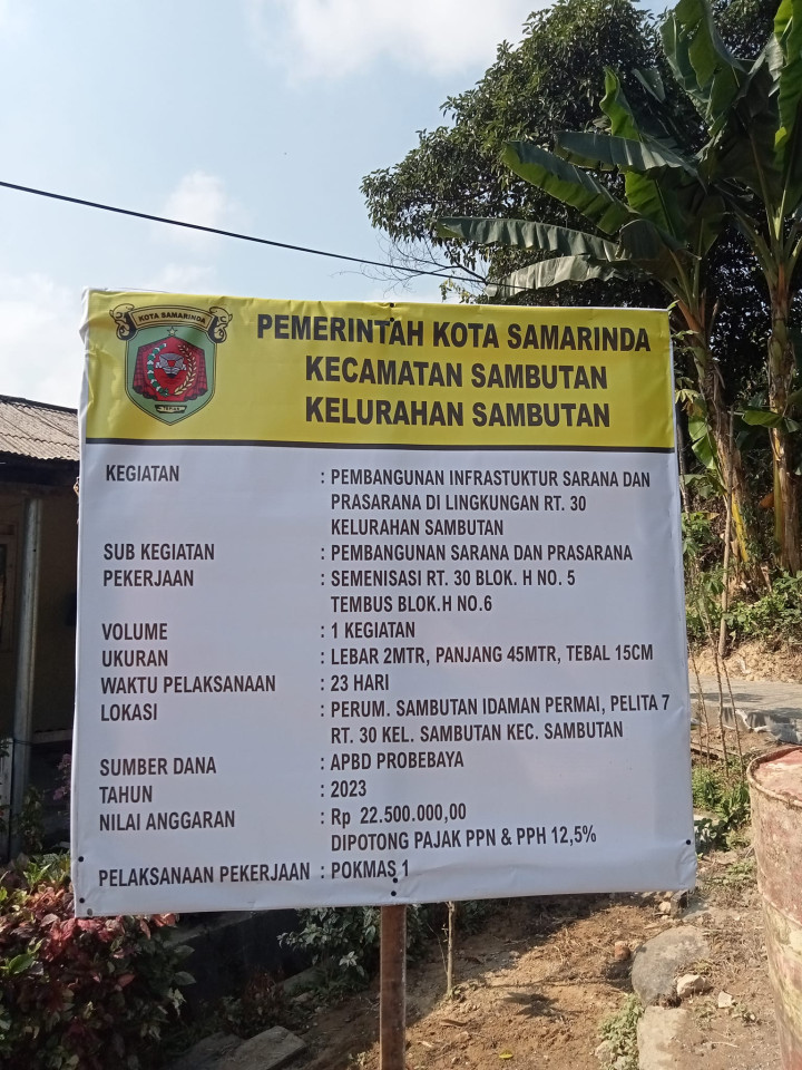 Monitoring pengerjaan Semenisasi Jalan, Posyandu, Lapangan Volly,Playground (Taman Bermain), dan budidaya lebah kelulut