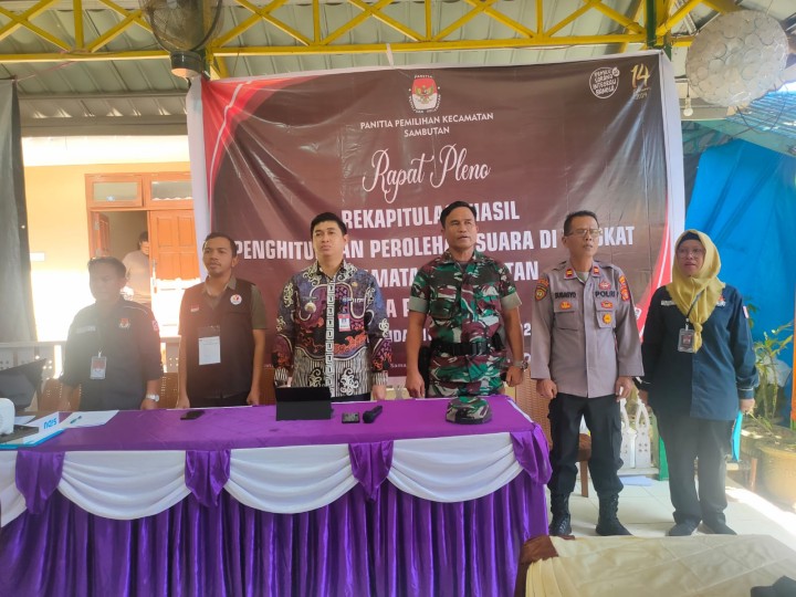 Rapat Pleno Perhitungan Suara Tingkat Kecamatan Sambutan pada Pemilihan Umum Tahun 2024 (Jum'at, 16 Februari 2024)