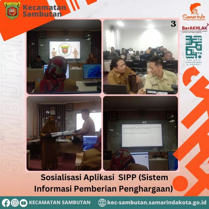 Sosialisasi Aplikasi SIPP (Sistem Informasi Pemberian Penghargaan) Yang Terintegrasi dengan Aplikasi SIOLA (Sistem Online Layanan Administrasi Kementrian Dalam Negeri) Senin, 26 Februari 2024