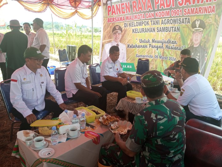 Panen Raya Padi Sawah Bersama Walikota Samarinda dan Kodim 0901 Samarinda (Rabu, 6 Maret 2024)
