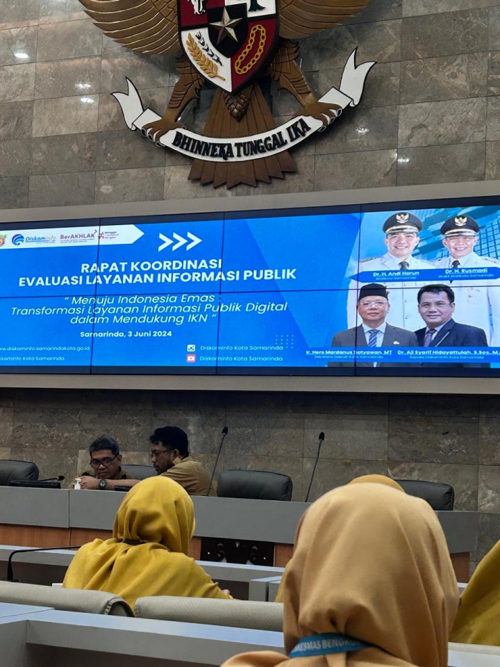 Rapat Koordinasi dengan Thema "Menuju INDONESIA EMAS" Transformasi Layanan Publik Digital dalam Rangka Mendukun IKN (Senin, 3 Juni 2024)