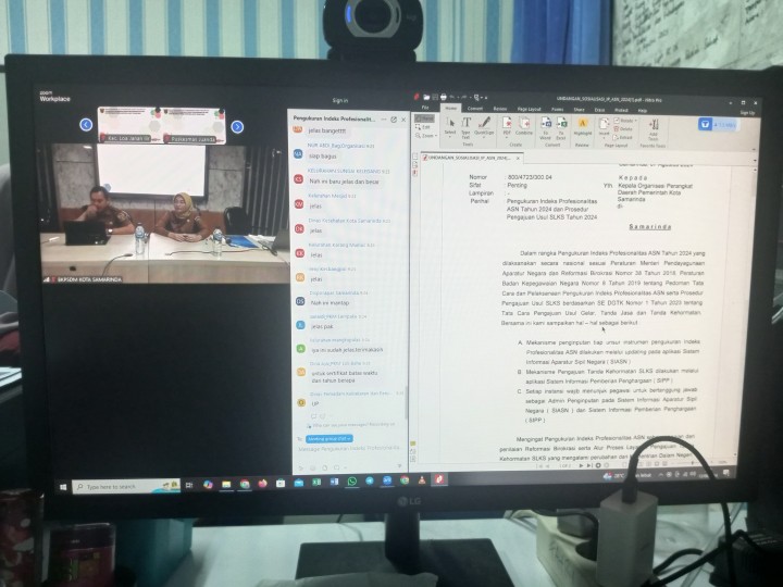 ZOOM MEETING SOSIALISASI PENGINPUTAN PADA SISTEM INFORMASI ASN DAN SISTEM INFORMASI PEMBERIAN PENGHARGAAN (SELASA, 13 AGUSTUS 2024)