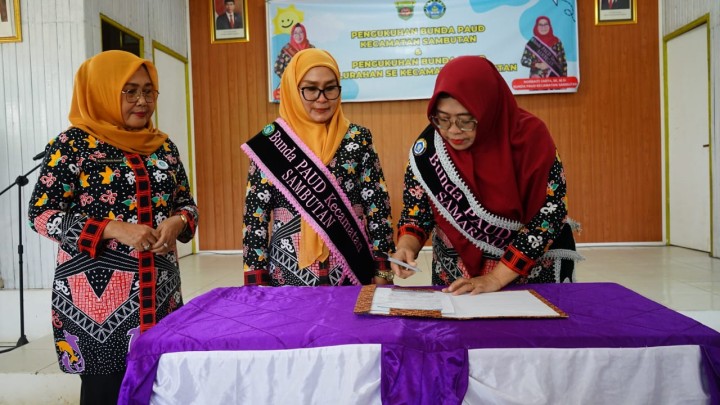 Pengukuhan Pokja Bunda Paud dan Pelantikan Bunda Paud Se-Kecamatan sambutan Periode Tahun 2024-2026