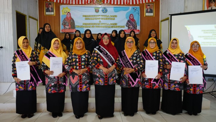 Pengukuhan Pokja Bunda Paud dan Pelantikan Bunda Paud Se-Kecamatan sambutan Periode Tahun 2024-2026
