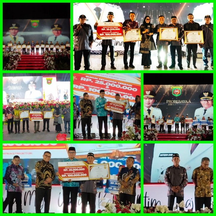 Acara Penganugerahan Probebaya Award 2025 yang dilaksanakan Bagian Tapem bertempat di Plenary Hall Convention Hall Sempaja