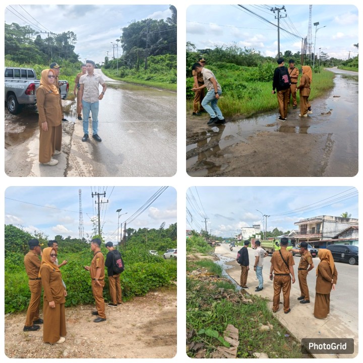 Mendampingi Dinas PUPR Kota meninjau titik banjir