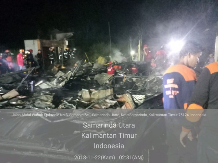 Kejadian Kebakaran Di wilayah Kelurahan Sempaja Barat (Kamis, 22/11/2018)