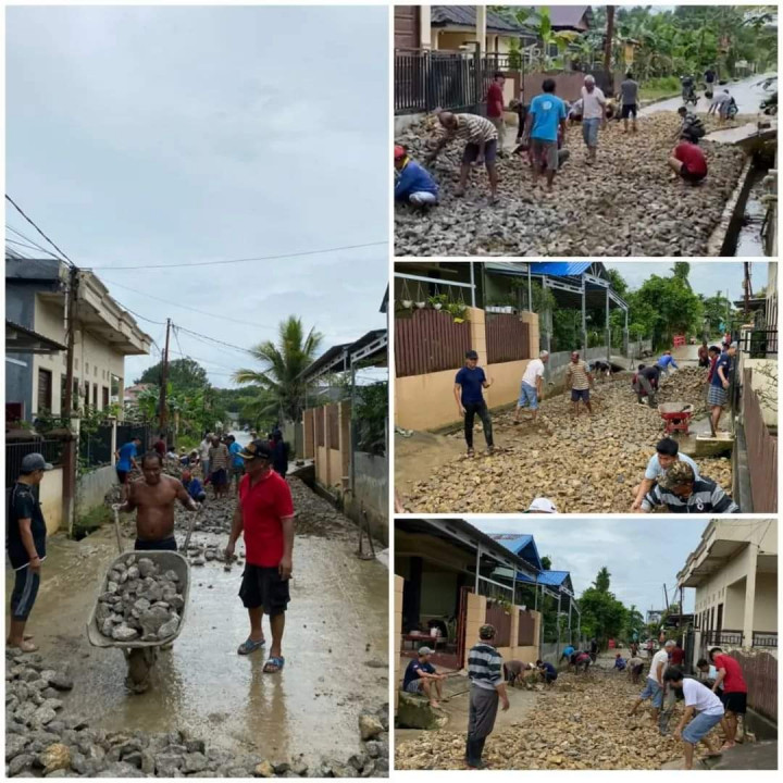 Giat Sabtu 08 Otober 2022 Gotong Royong Semenisasi Jalan Secara Swadaya di Gg. Unngul RT.10