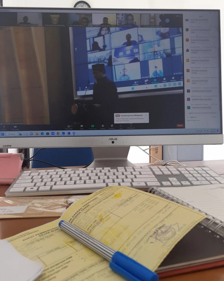 Giat hari Jumat 17 Februari 2023  Rapat Via Zoom Meeting Penetapan Rancangan Peraturan Tentang Rencana Tata Ruang Wilayah Kota Samarinda Tahun 2022 - 2024 &kerja Bakti Penanaman Toga Kader PKK