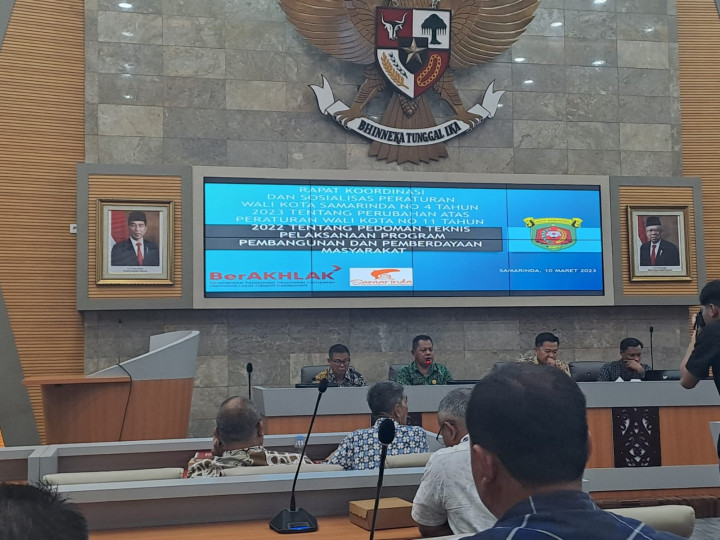 Giat, Jumat 10 Maret 2023,  Rapat Koordinasi dan Sosialisasi Peraturan Walikota Samarinda No. 04 Tahun 2023 tentang Pedoman Teknis Pelaksanaan Program Pembangunan dan Pemberdayaan Masyarakat.