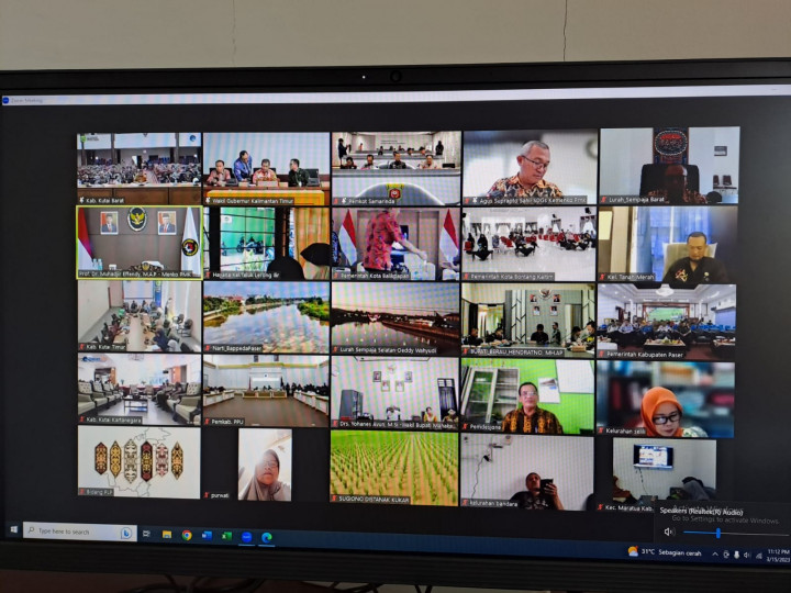 Giat, Kamis 16 Maret 2023 Rapat Zoom tentang Roadshow daring bersama Menko PMK "Percepatan Penurunan Stunting & Penghapusan Kemiskinan Ekstrem di kabupaten kota provinsi Kaltim.