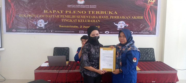 Giat, Jumat 02 Juni 2023 Melaksanakan Rapat Pleno Terbuka Rekapitulasi  Daftar Pemilih Sementara Hasil Perbaikan Akhir tingkat Kelurahan