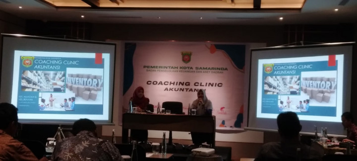 Giat Kamis 22 Juni 2023,  Rapat Coaching Clinic Akuntansi Pengeluaran Laporan Bulanan Bendahara Pengeluaran dan Laporan Persedian di Hotel Fugo Samarinda di hadiri Plh. Seklur Bendahara barang, Bendahara Pengeluaran dan Staf.