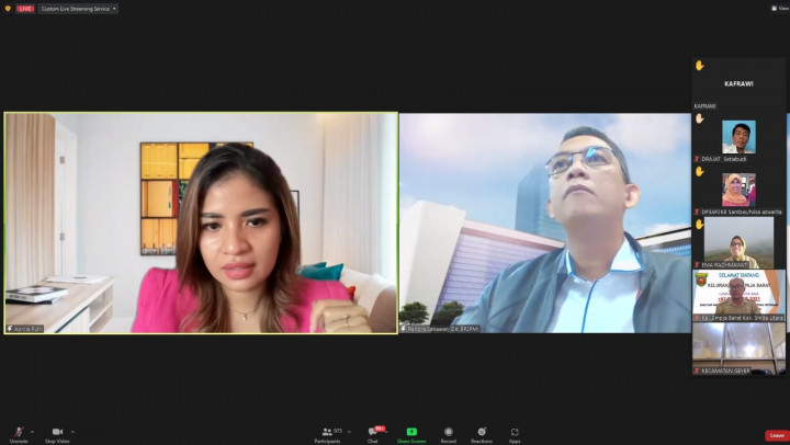 Giat 26 Juni 2023, Mengikuti Zoom Meeting webinar dengan Tema " Sinergi Pencegahan dan Penindakan Tindak Pidana Perdagangan Orang (TPPO) diikuti Kasi Tapem.