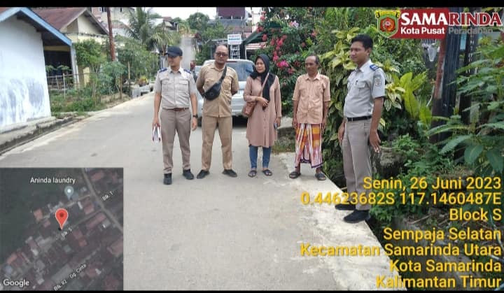 Giat 26 Juni 2023, Peninjauan lokasi pemeriksaan tanah "A" di Jl. AW Syahrani 4 Blok S RT 01. 5. Peninjauan lokasi pengajuan peningkatan status atas tanah Jl AW Syahrani 4 Blok I RT 02.