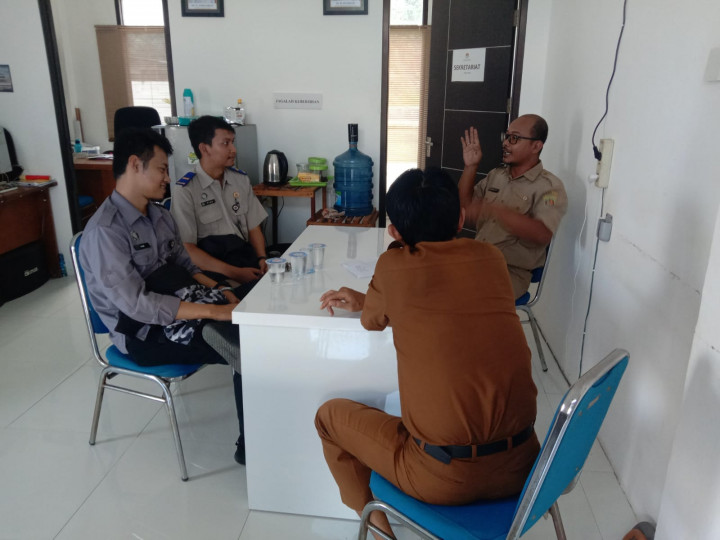 Giat 24 Juli 2023, Menerima kunjungan dari BPN tentang koordinasi PTSL di hadiri Plh. Lurah dan Kasi Tapem.