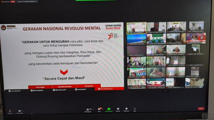 Giat, Jumat 04 Agustus 2023, Zoom Meeting tentang  Evaluasi implementasi Surat Menteri Sekretaris Negara dan Surat Menteri dalam Negeri oleh Pemerintah Daerah Dalam Menyemarakkan Peringatan HUT RI ke-78 & Gerakan Pembagian 10 Juta Bendera Merah putih