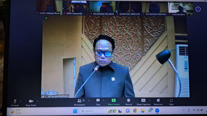 Giat Malam, Rabu 23 Agustus 2023 Mengikuti Zoom Meeting di Ikuti oleh Lurah tentang Rapat Paripurna DPRD Kota Samarinda Masa Persidangan II tahun 2023